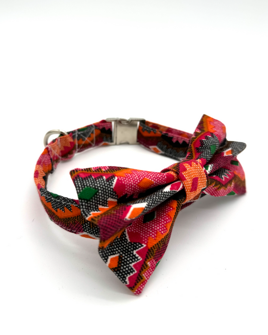Nepali Dhaka Bow and Collar For Dogs