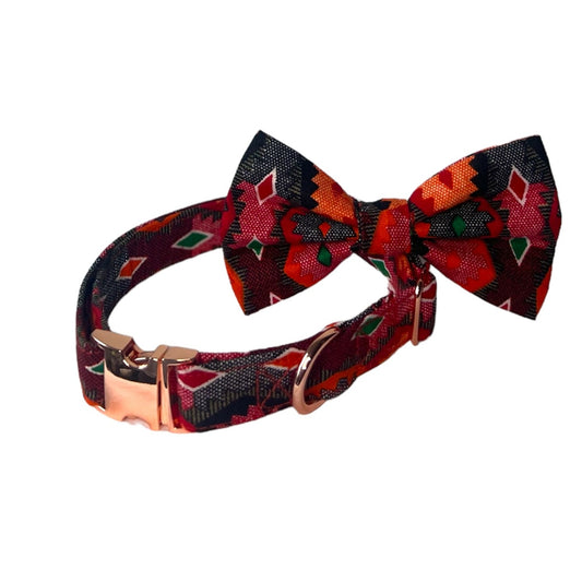 RED DOG COLLAR AND BOW