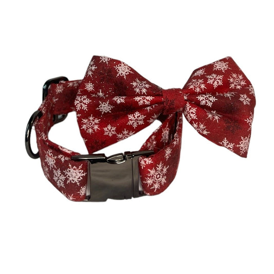 Valentines day dog bow and collar